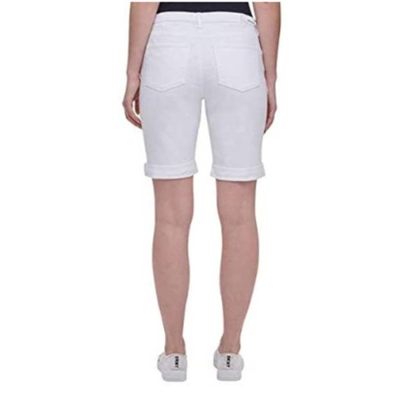 DKNY White Bermuda Shorts, Cotton Blend, 16, NWT - Picture 2 of 9